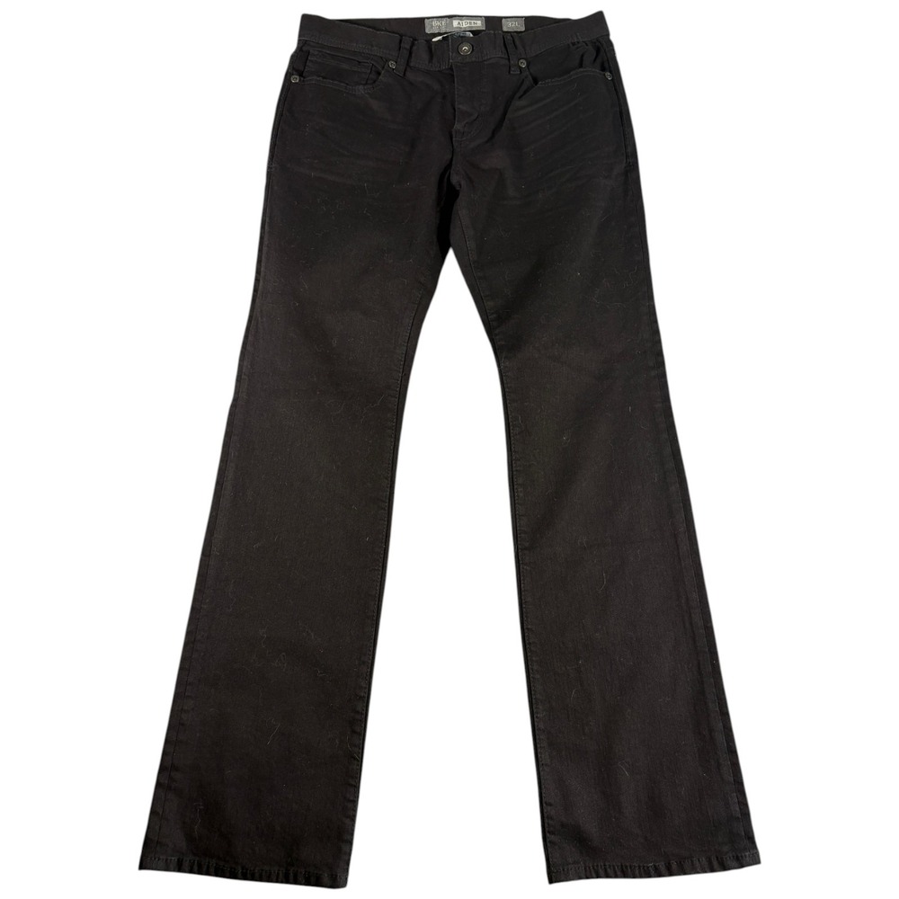 Buckle BKE Aiden Boot Leg Jeans Men 32L Black‎ Whiskering Denim Dark Wash Cotton